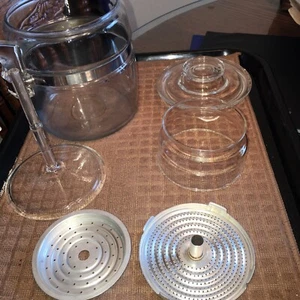 Vintage Pyrex Flameware Glass Percolator Coffee Pot 7756-B 6 Cup Complete - Picture 1 of 22