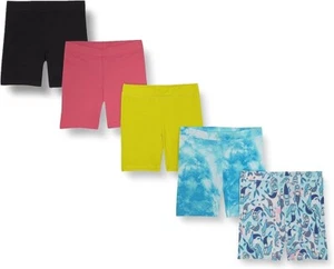 Girls 5 pack biker shorts Sz XS 4/5 - Picture 1 of 5