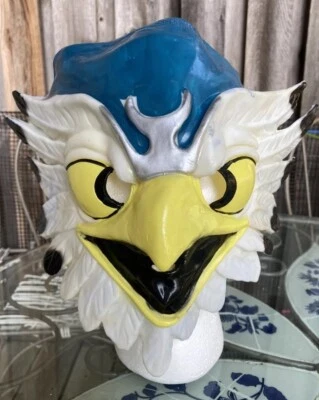 RUBIE'S 2013 Eagle Half Halloween Mask 2010's strap blue gold white - Image 1 of 4