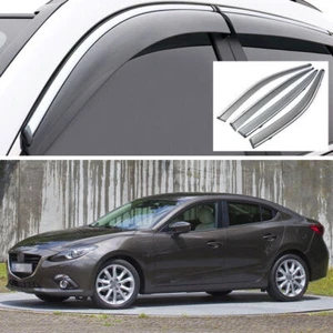4P Side Window Deflector Visors Rain Guards Vent Shade for Mazda 3 Sedan 14-2018 - Picture 1 of 8