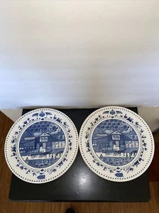 Nikko Americana by Charles Wysocki Blue White 10 3/4" Dinner Plates Set Of 4 NEW - Picture 1 of 12
