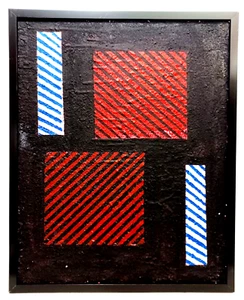LISTED AMERICAN LEON NICHOLAS KALAS Sd ORIG GEOMETRIC ABSTRACT ACRYLIC on CANVAS - Picture 1 of 8