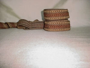 16-1/2 BRUNSCHWIG ET FILS COPPER ANTIQUE GOLD GIMP BORDER BRAID UPHOLSTERY TRIM - Picture 1 of 3