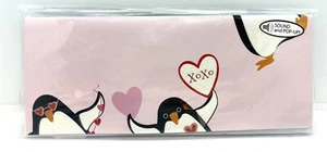 Tarjeta de felicitación panorámica del Día de San Valentín sonido y emergente 3D - Pingüinos enamorados - Imagen 1 de 2