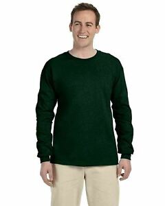 Fruit of the Loom Men's 100% Cotton Long Sleeve T-Shirt S-3XL L/S Tee 4930