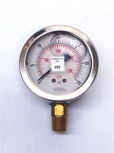 NUEVO NOSHOK 30 PSI MEDIDOR DE PRESIÓN P/N 25-901-30 PSI/KPA - 1/4 NPT ACERO INOXIDABLE/LATÓN - Imagen 1 de 3