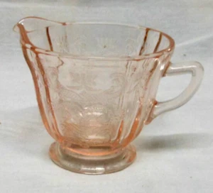 VINTAGE DEPRESSION GLASS PINK MADRID CREAMER FEDERAL GLASS - VERY GOOD COND - Picture 1 of 6