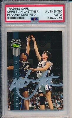 1992 Classic Four Draft Pick Christian Laettner #38 Card Signed Duke PSA/DNA - Image 1 of 2