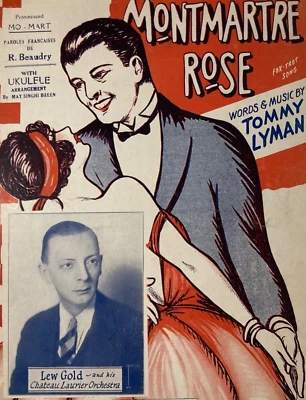 1925 Montmartre Rose Vtg Sheet Music Fox Trot Lew Gold Orchestra Tommy Lyman - Image 1 of 4