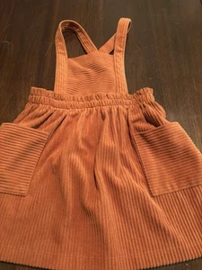 Girls Soft Corduroy Overall Dress Size 4t Burnt Orange Wonder Nation - Picture 1 of 4