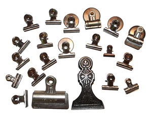Vintage Metal Paper Clips BOSTON No. 3 No. 1 HUNT MFG. Co. ALCO Others Lot of 21 - Picture 1 of 20