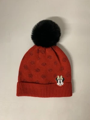 Disney Minnie Mouse Red Pom Pom Hat – Kids 8-12 Years – George Knit Beanie - Image 1 of 4