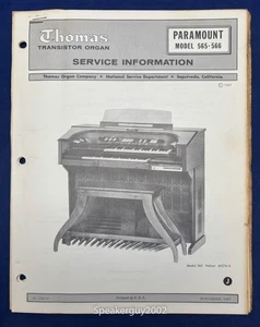 Original Thomas Organ Service Manual / Paramount 565 566 -- #2 - Picture 1 of 1