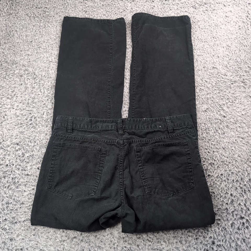 Pantalones J Crew Mujer 8 Negro Pana Calce Ciudad Pierna Recta Preppy Carrera Informal Foto 1 de 4