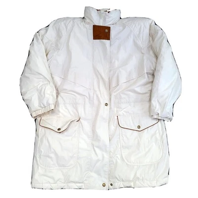 Abrigo parka de plumón vintage para mujer talla XL cremallera frontal cuello alto forrado agua límite Foto 1 de 4