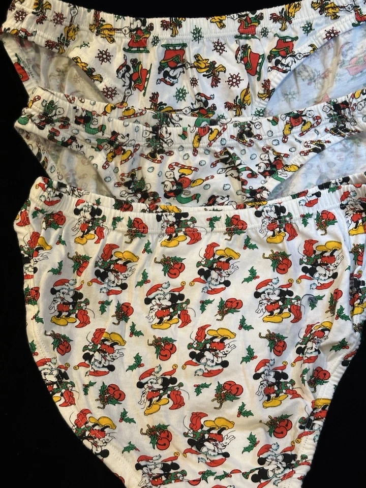 3 MICKEY MINNIE MOUSE BESOS TRINEO NAVIDAD Disney & Co. Bragas Ropa Interior Foto 1 de 4