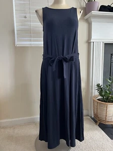 Maxi abito donna J. Jill XSMALL PETITE blu navy senza maniche cravatta vita nuovo con etichette $109 - Foto 1 di 5