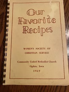 Vtg Ogden Iowa 1969 Community United Methodist Church Cook Book EUC - Picture 1 of 5