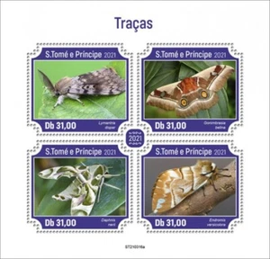 Santo Tomás - Polillas 2021, europeo, emperador - Hoja de 4 sellos - ST210316a - Imagen 1 de 1