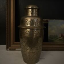Antique Art Deco Silver Lined Indian Colonial Brass Cocktail Shaker Never Used