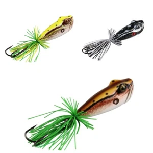 Fishing Lure 58mm 11.5g Frog Popper Hard Plastic Sea Bass Model Hook 3pcs - Picture 1 of 1