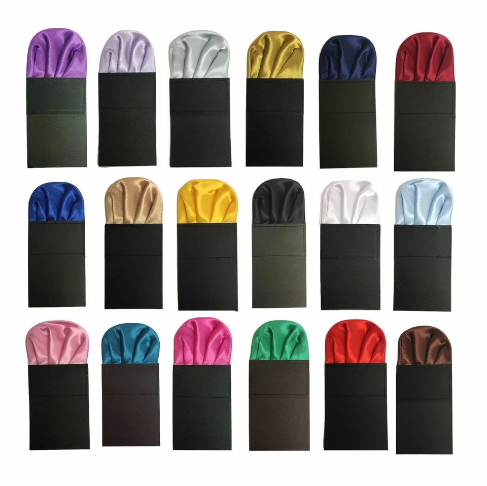 Men's Pre-Folded Round Satin Wedding Pocket Square Hanky Handkerchief - Image 1 of 1