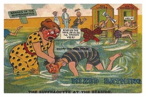 rp14302 - Comic Suffragette - Mixed Bathing - print 6x4 - Picture 1 of 1