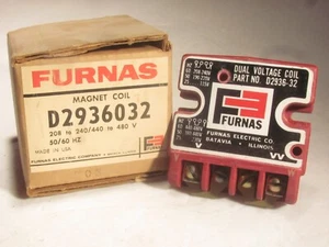 FURNAS D02936032 BOBINA MAGNETICA DOPPIA TENSIONE 240/480V 2460-37 D2936-32 NOS - Foto 1 di 3
