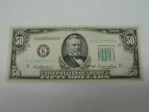 1950A Dallas Note $50 Dollar Bill SERIES K - Picture 1 of 2