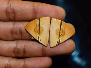 30 Carat Cabochon Pair Fancy Shape Natural Coconut Jasper Loose Gemstone - Picture 1 of 3