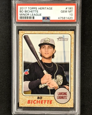 2017 TOPPS Heritage Minor League Edition BO Bichette #180 Graded GEM MINT PSA 10 - Image 1 of 4