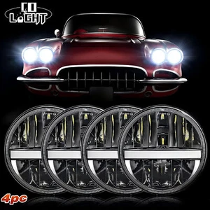 4PC 5 3/4" 5.75" Round LED Projector Headlights For Chevrolet Impala Toyota Ford - Picture 1 of 10