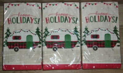 3 Packs CHRISTMAS CAMPERS 3-Ply DINNER NAPKINS, 16 PER PKG (48 napkins total) - Image 1 of 2