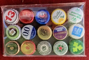 Spain. Lot of 15 Beer Bottle Top Crown Caps Used Lager. QZ3 - Picture 1 of 2
