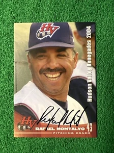 2004 Hudson Valley Renegades Rafael Montalvo Pitching Coach Card On Card Auto - Picture 1 of 7
