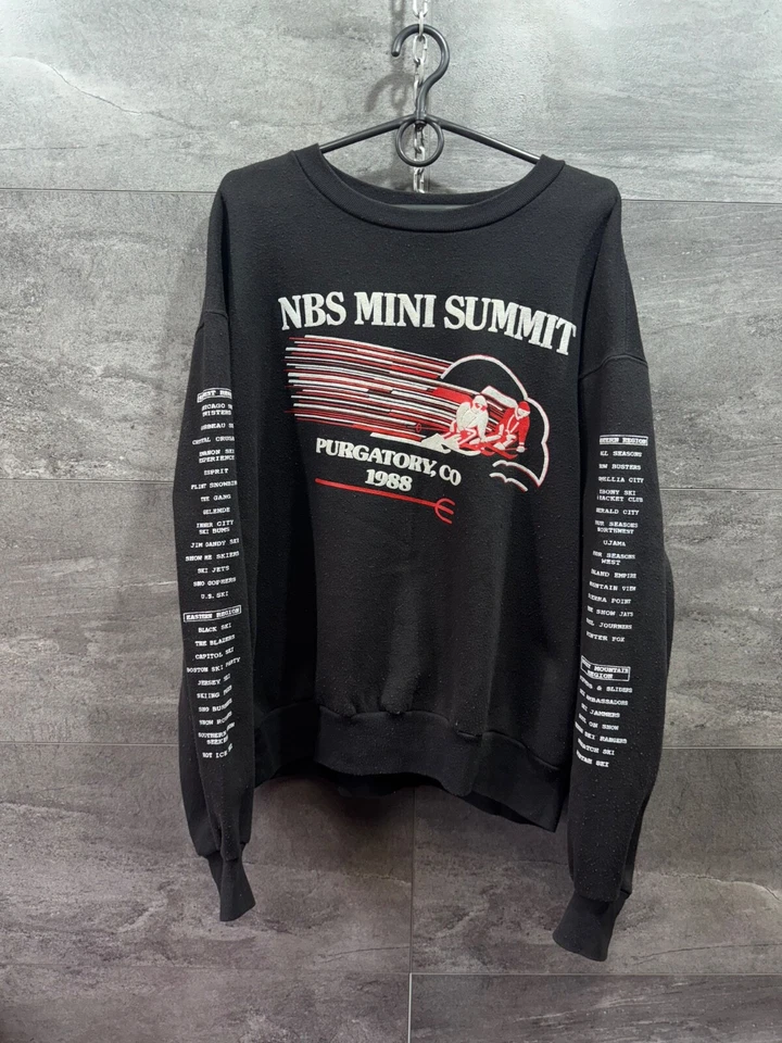 Vintage 80s Majestic NBS MINI SUMMIT SKY PURGATORY ,CO 1988 Rare Sweater Size XL - Image 1 of 4