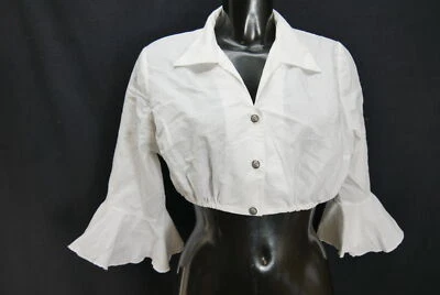 Gr.42 Dirndlbluse weiß Bluse für Dirndl Baumwollmischung Rüschen B11546 - Bild 1 von 4