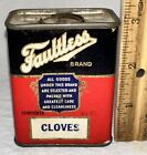 ANTIQUE FAULTLESS CLOVES SPICE TIN MARSHALLTOWN IOWA IA CAN COUNTRY STORE GROCER
