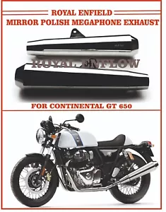 Royal Enfield TE 103 Mirror Polish Megaphone Exhaust for Continental GT 650 - Picture 1 of 4
