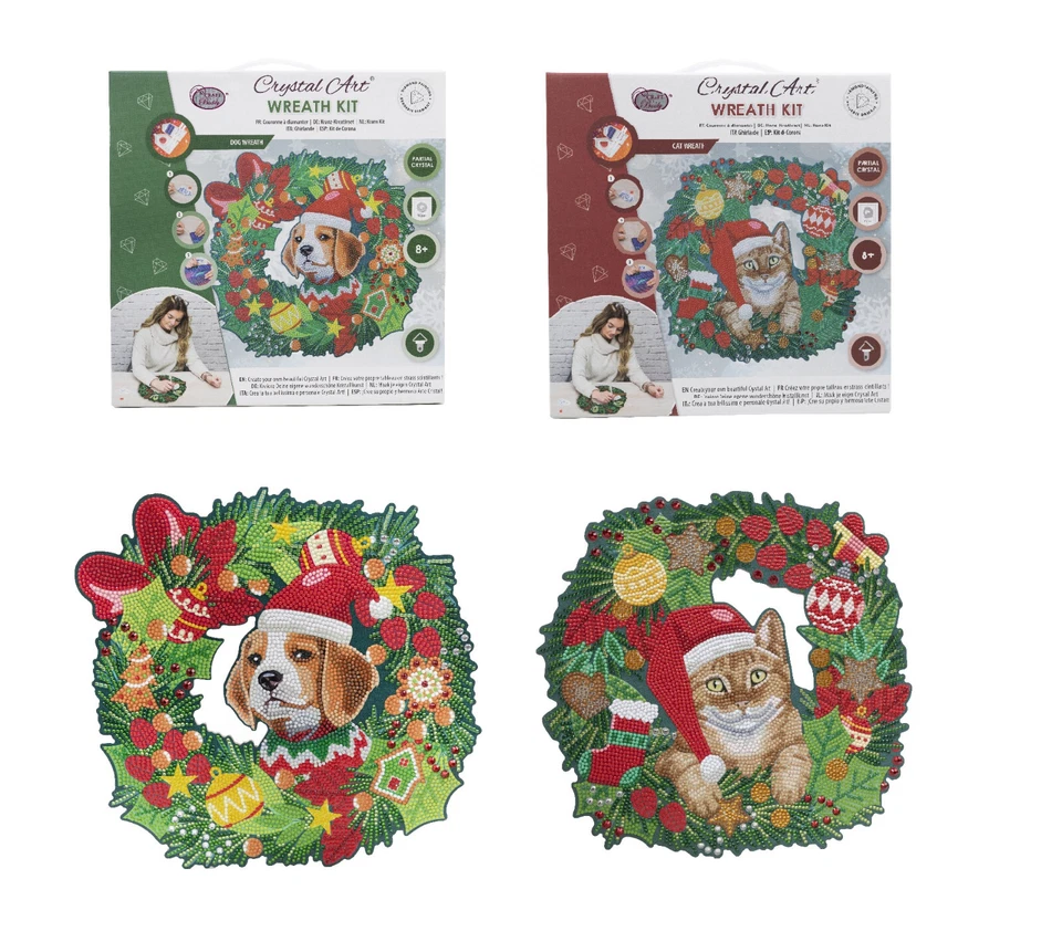 CRAFT BUDDY Kit corona MDF pittura diamante pittura 5D gatto / cane artigianato amico