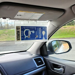 Visortag® Horizontal - Best Handicap Placard Holder & Protector- Easy ON & OFF - Picture 1 of 11