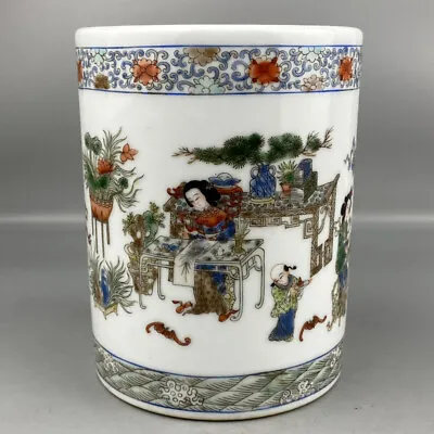 Chinese Pastel Porcelain Handmade Exquisite Figures Pattern Brush Pots 73836 • 224.99$