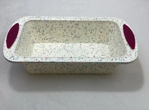 Trudeau White Confetti Silicone Loaf Pan Multicolor Baking Pan - Picture 1 of 9