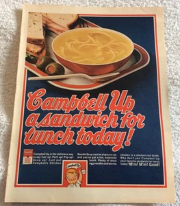 Campbell's Soup Campbell Up A Sandwich For Lunch Today Vintage Print Ad 1969 - Imagen 1 de 6
