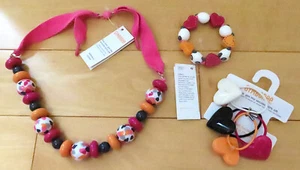 NWT Gymboree PANDA ACADEMY 3-Pc Set w Necklace, Bracelet, & 4 Ponytail Holders - Picture 1 of 4