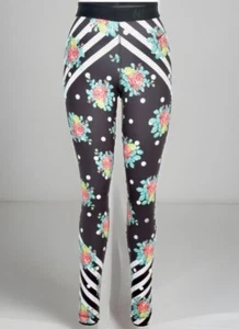 Nike Leggings Womens Training Midnight Floral/Stripe Pattern Dri-Fit Gym- Size S - Picture 1 of 10