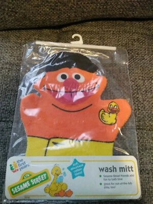 Guante de lavado de bebé Sesame Street Ernie NUEVO  Foto 1 de 2