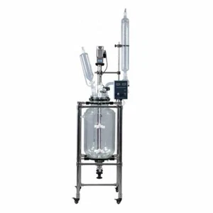 Recipiente de reacción agitado reactor chaqueta de vidrio de doble capa 20L 220V - Imagen 1 de 12