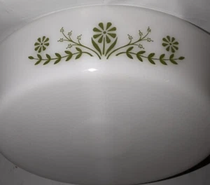 Glasbake White Green Daisy Casserole Dish Divided 12x9x2 Vintage - Picture 1 of 3