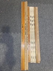 Yardstick Lot Of 10 Vintage And New Wooden Lot Q Meter 48” - Picture 1 of 5